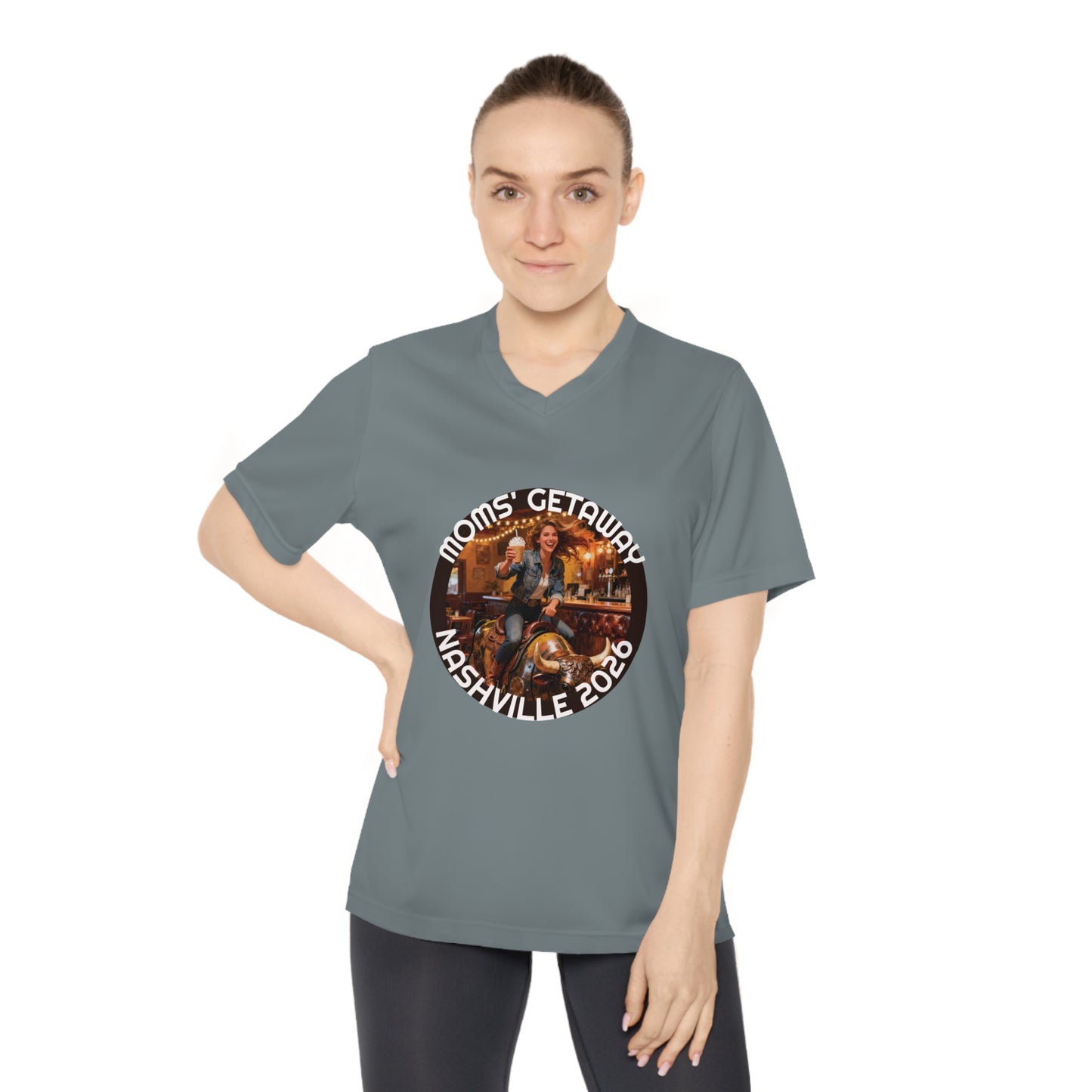 Women's V-Neck T-Shirt — Mom's Getaway Tee