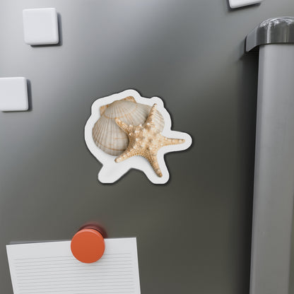 Seashell Starfish Die-Cut Magnet — Beachy Coastal Decor