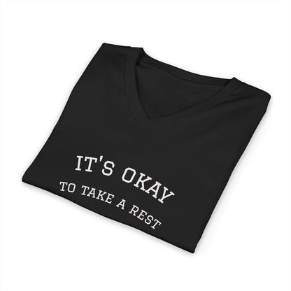 Ladies Trip 2026 V‑Neck Tee — "It's Okay to Take a Rest" Beach & Bubbly Bachelorette Shirt