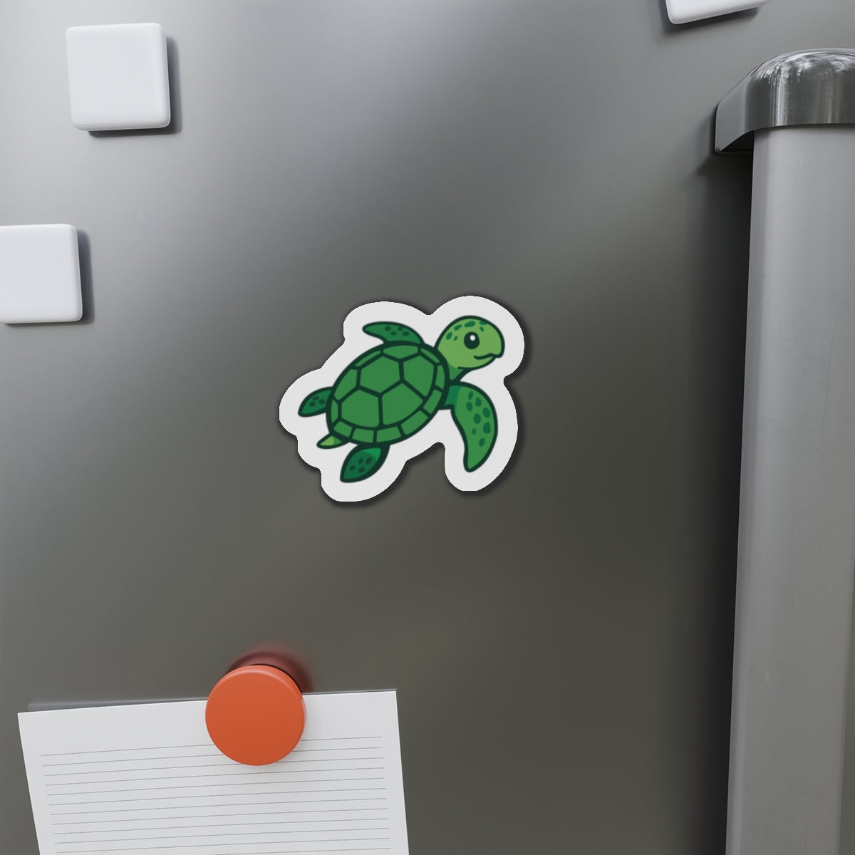 Sea Turtle Die-Cut Magnet — Cute Green Ocean Animal Refrigerator Magnet