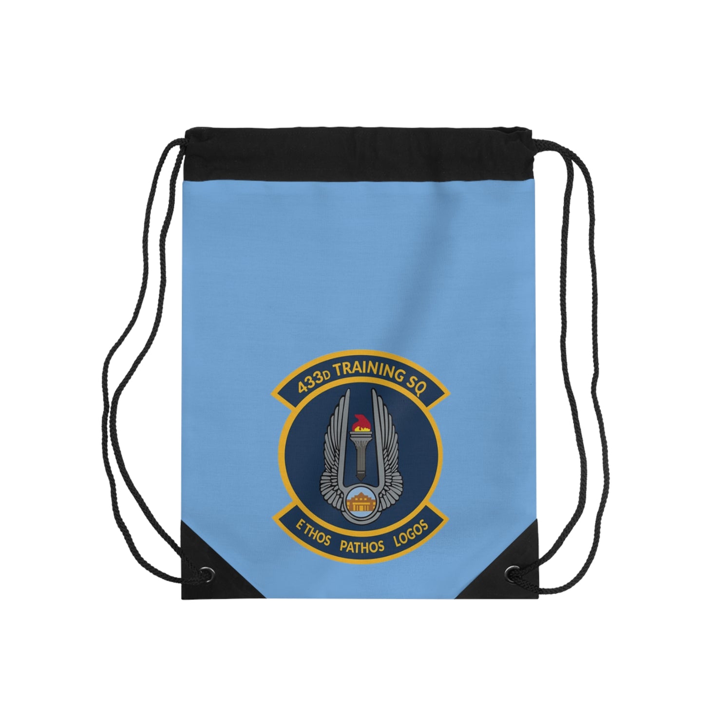 TRS 433d Training Squadron Emblem Drawstring Bag – Ethos Pathos Logos Military Gym Sack