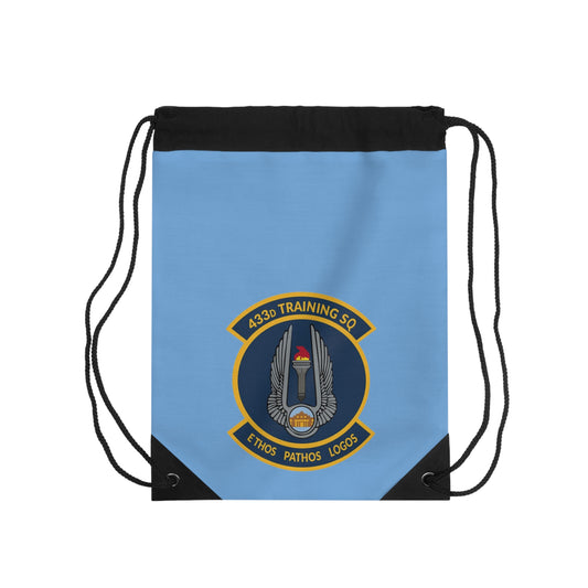 TRS 433d Training Squadron Emblem Drawstring Bag – Ethos Pathos Logos Military Gym Sack