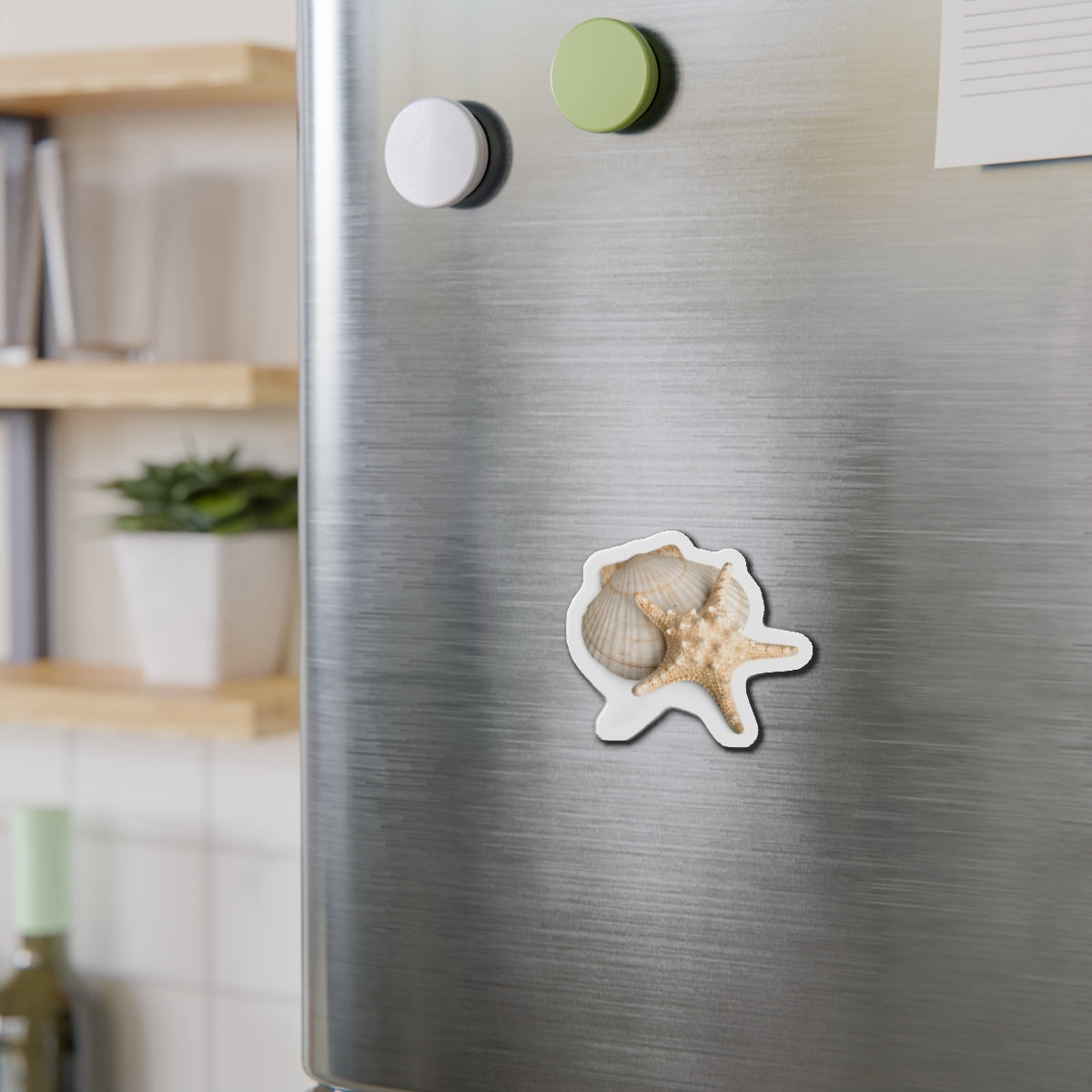 Seashell Starfish Die-Cut Magnet — Beachy Coastal Decor