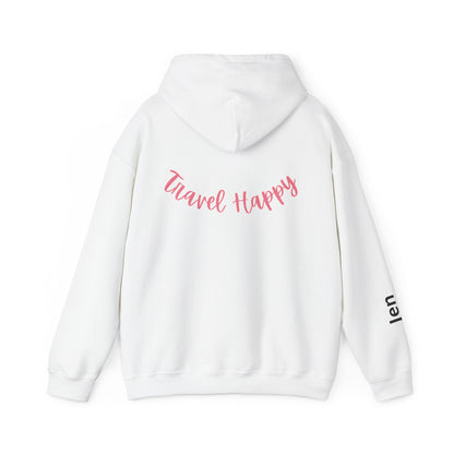 Happy Getaways Travel Hoodie — "Travel Happy" Graphic Pullover