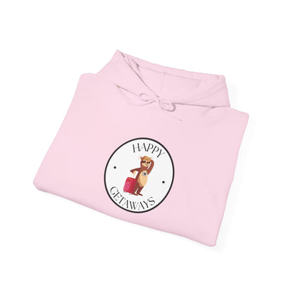 Happy Getaways Travel Hoodie — "Travel Happy" Graphic Pullover