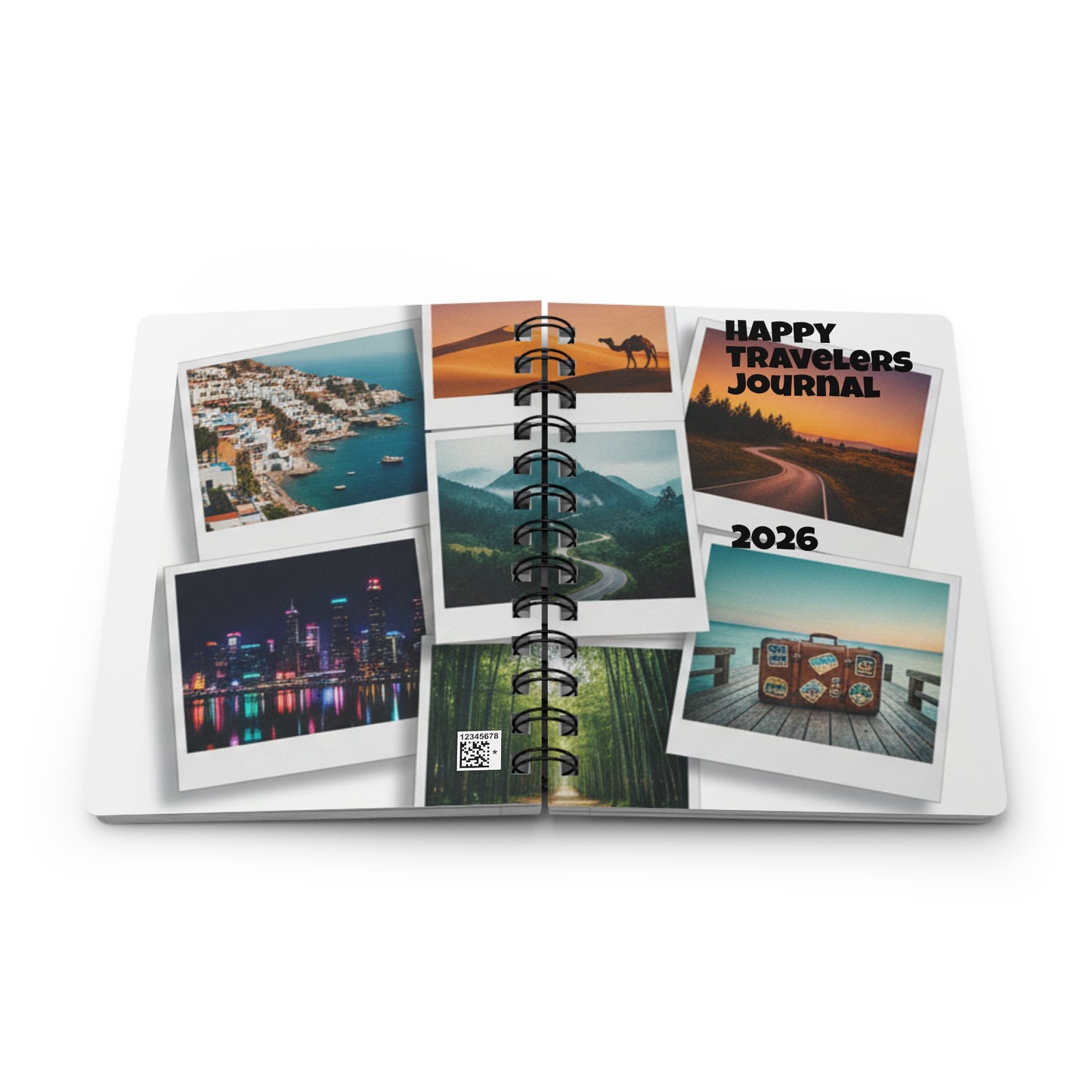 Travelers Journal 2026 — Spiral-Bound Travel Diary with Photo Collage Cover