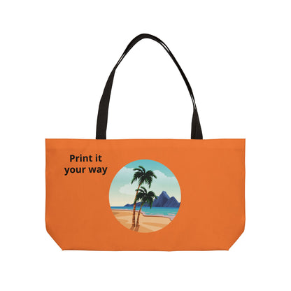 Copy of Weekender Tote Bag in Melon — "Beach Please" Summer Travel & Beach Bag