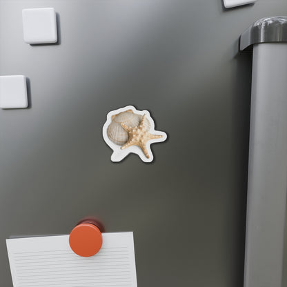 Seashell Starfish Die-Cut Magnet — Beachy Coastal Decor