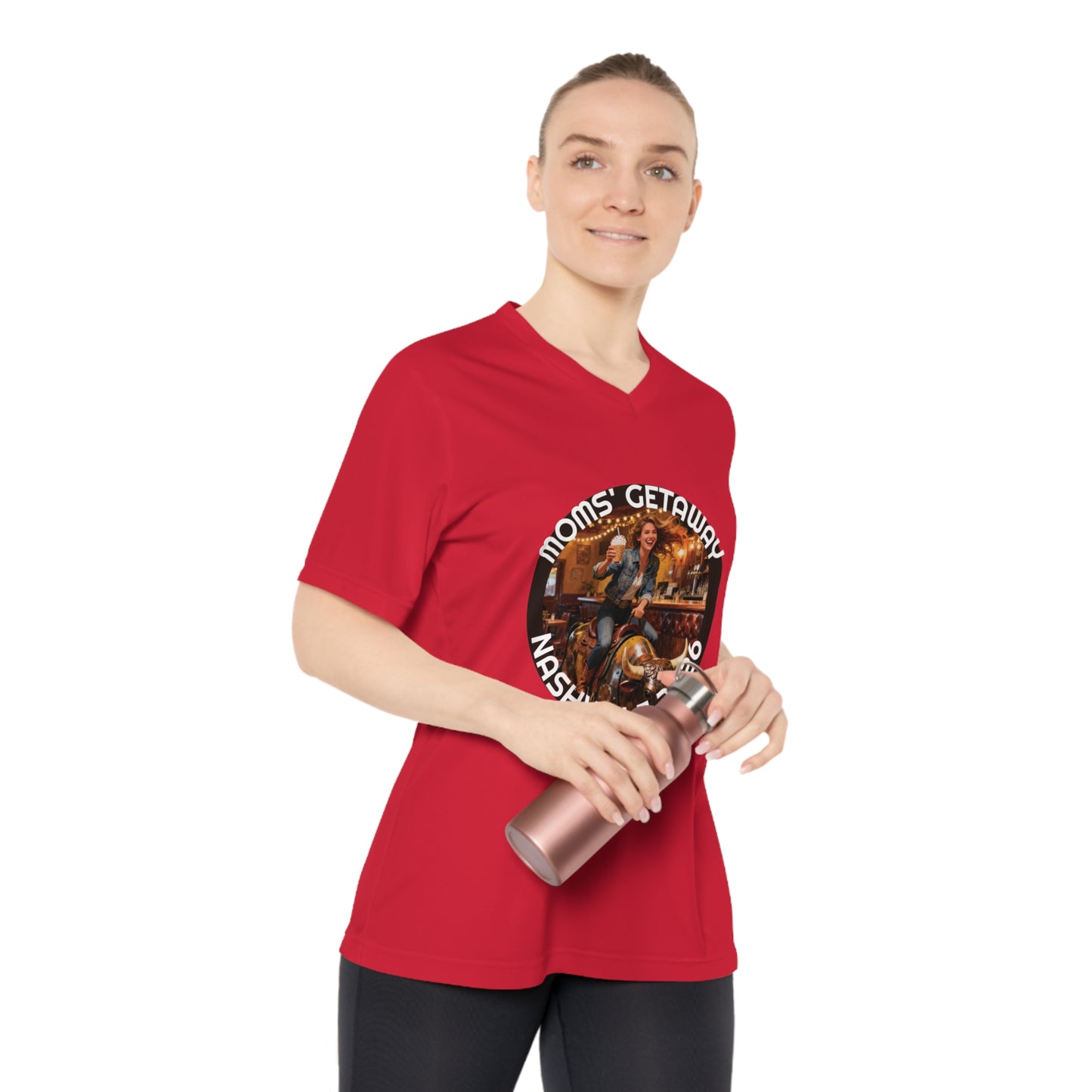 Women's V-Neck T-Shirt — Mom's Getaway Tee