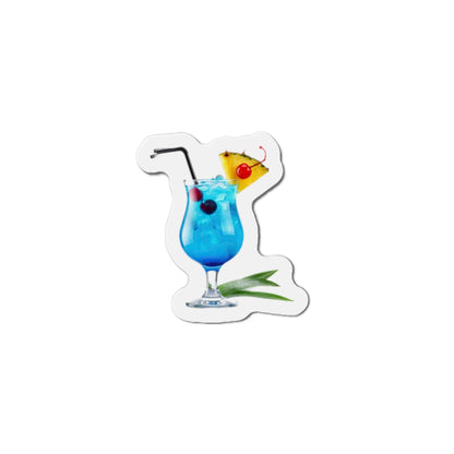 Cocktail Glass Magnet — Blue Tropical Drink Die-Cut Magnet