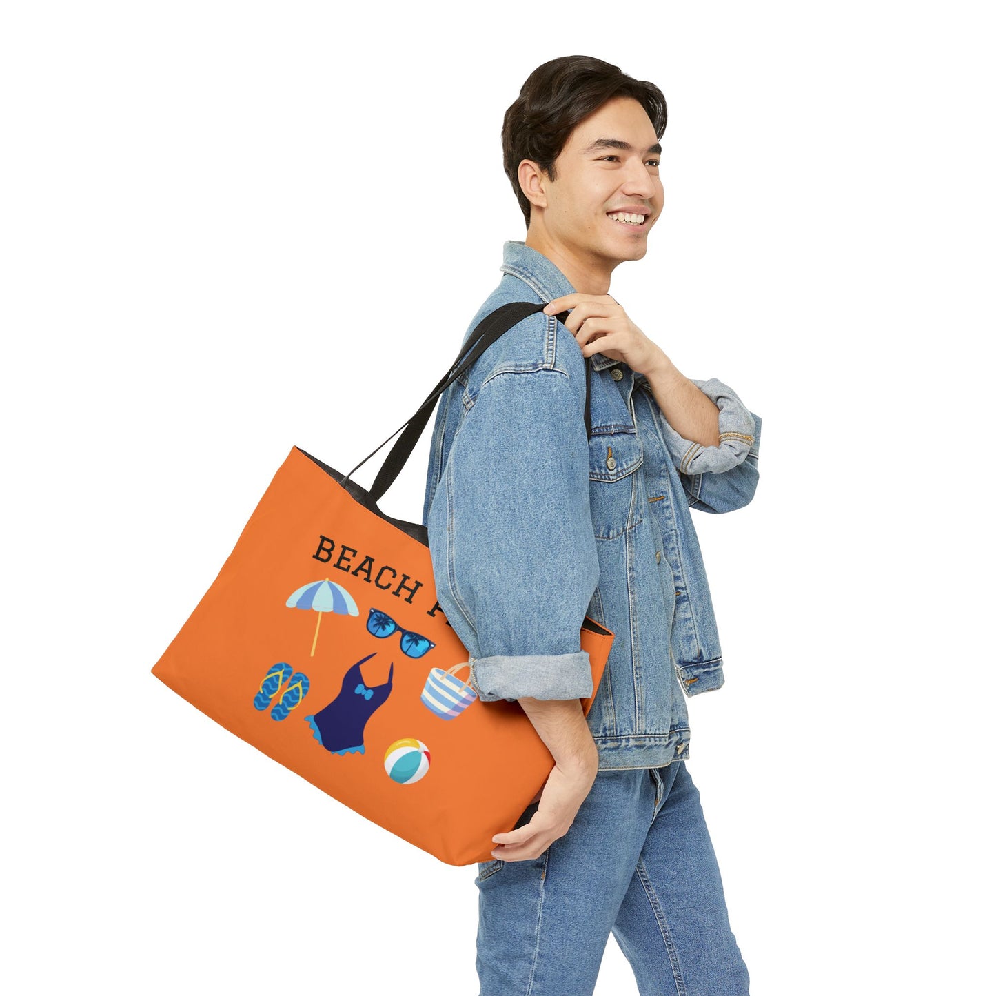 Copy of Weekender Tote Bag in Melon — "Beach Please" Summer Travel & Beach Bag