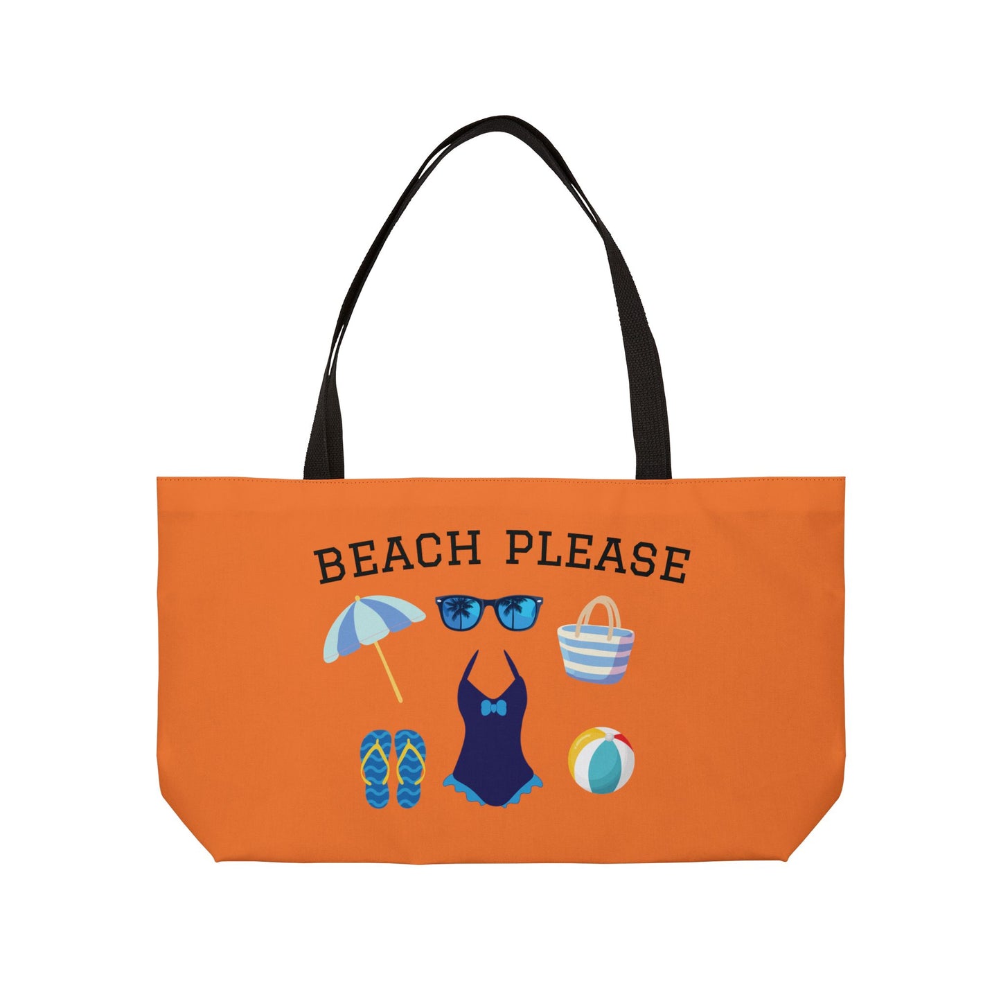 Copy of Weekender Tote Bag in Melon — "Beach Please" Summer Travel & Beach Bag