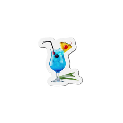 Cocktail Glass Magnet — Blue Tropical Drink Die-Cut Magnet