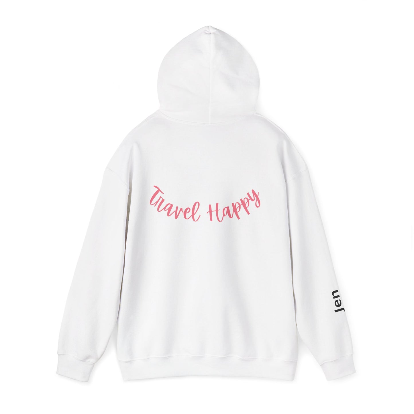 Happy Getaways Travel Hoodie — "Travel Happy" Graphic Pullover