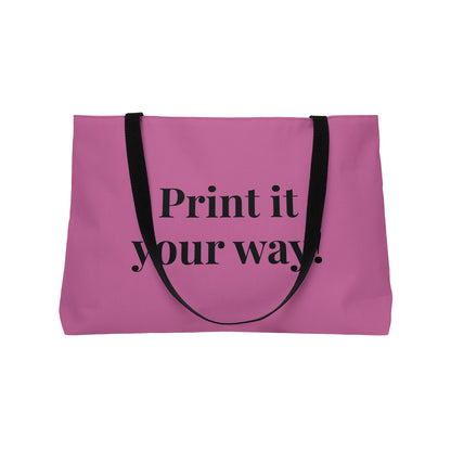 Weekender Tote Bag — Pink Bachelorette Pool Party Tote with Champagne Glasses