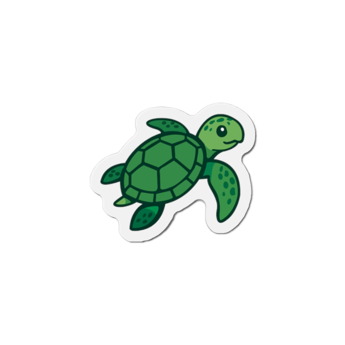 Sea Turtle Die-Cut Magnet — Cute Green Ocean Animal Refrigerator Magnet