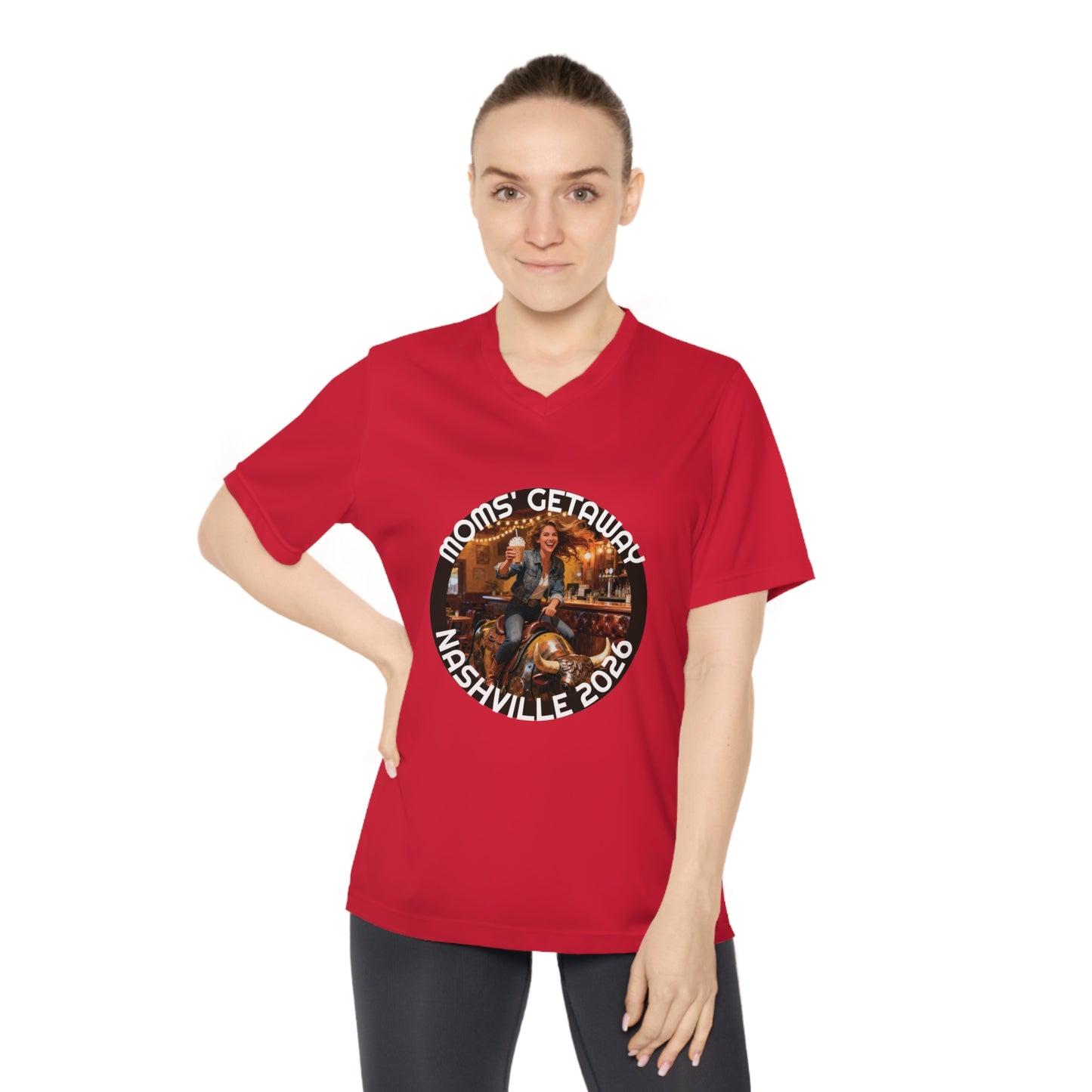 Women's V-Neck T-Shirt — Mom's Getaway Tee