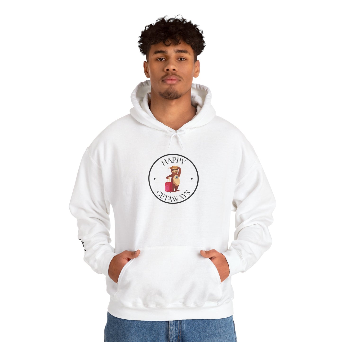 Happy Getaways Travel Hoodie — "Travel Happy" Graphic Pullover
