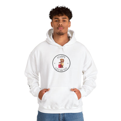 Happy Getaways Travel Hoodie — "Travel Happy" Graphic Pullover