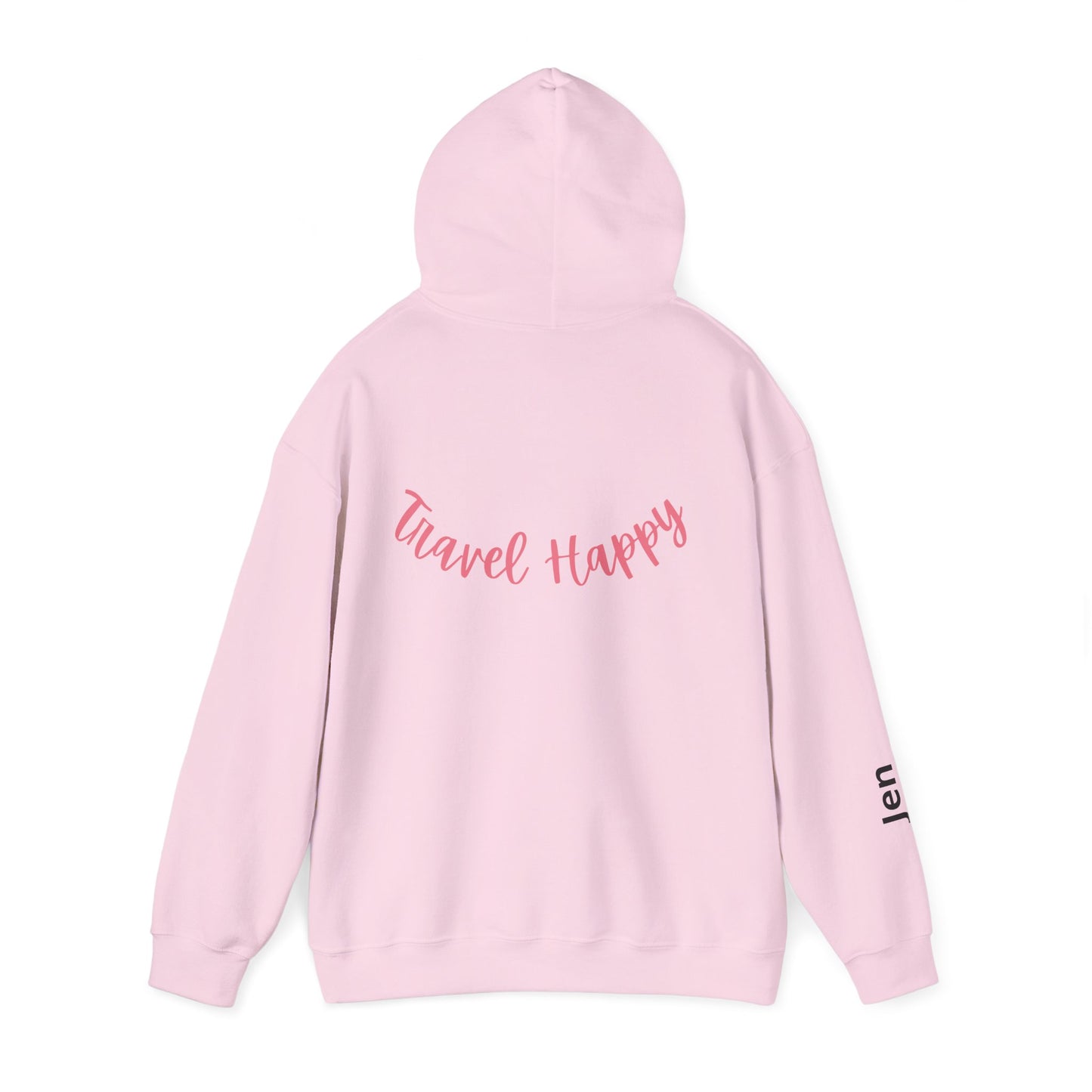 Happy Getaways Travel Hoodie — "Travel Happy" Graphic Pullover