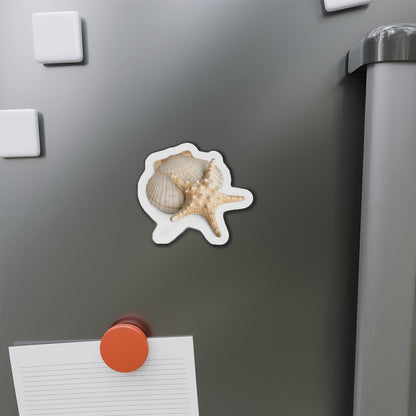 Seashell Starfish Die-Cut Magnet — Beachy Coastal Decor