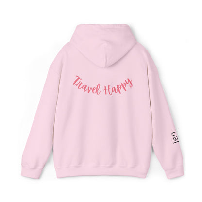 Happy Getaways Travel Hoodie — "Travel Happy" Graphic Pullover