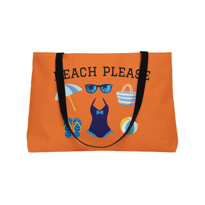 Copy of Weekender Tote Bag in Melon — "Beach Please" Summer Travel & Beach Bag