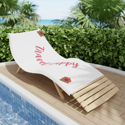 Travel Happy Beach Towel – Tropical Hibiscus Summer Towel
