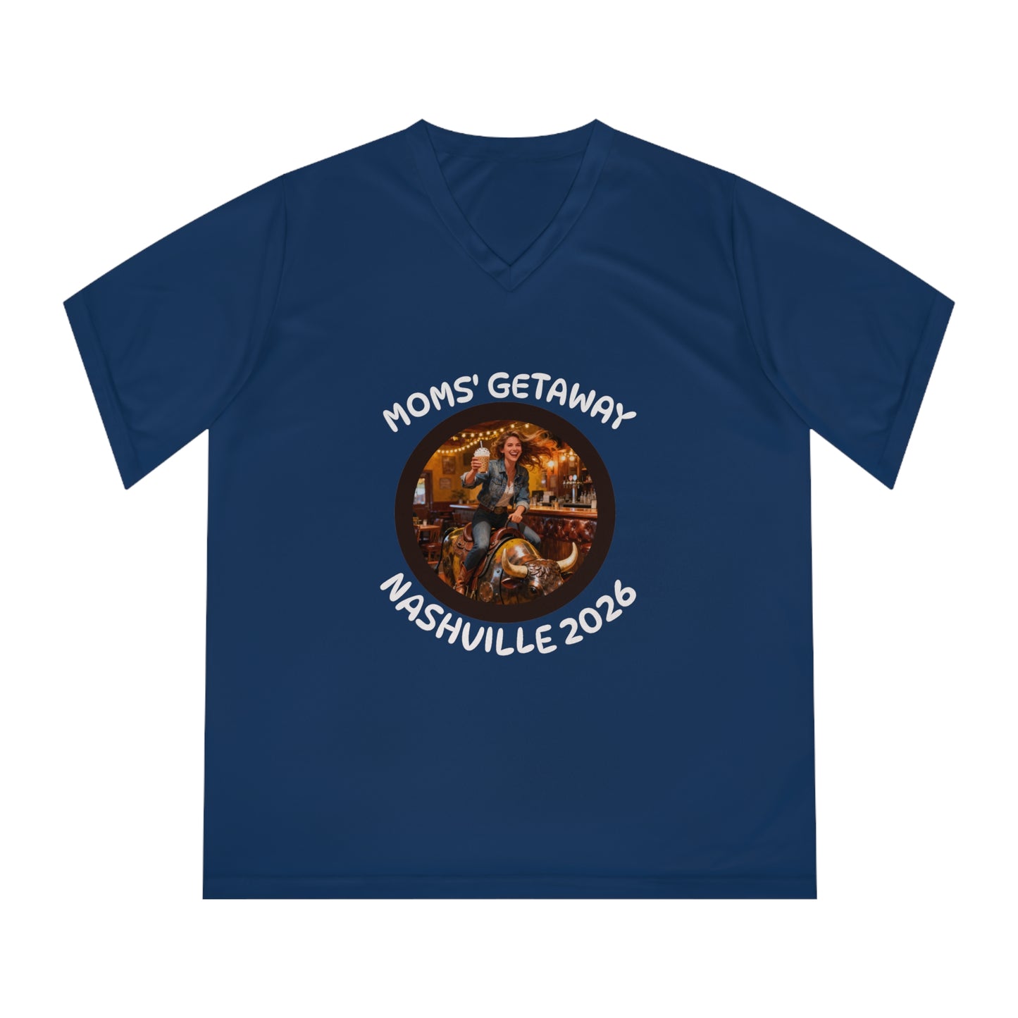 Moms' Escape to Nashville V‑Neck Tee — Fundraiser QR Support Shirt