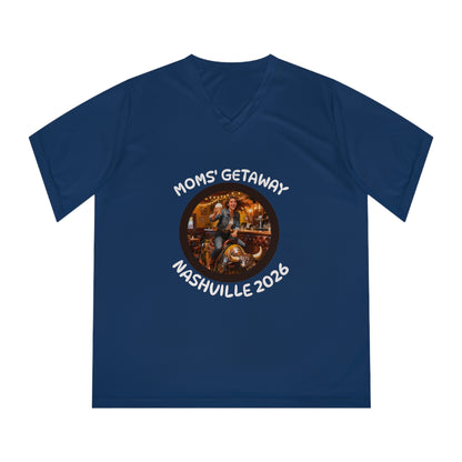 Moms' Escape to Nashville V‑Neck Tee — Fundraiser QR Support Shirt