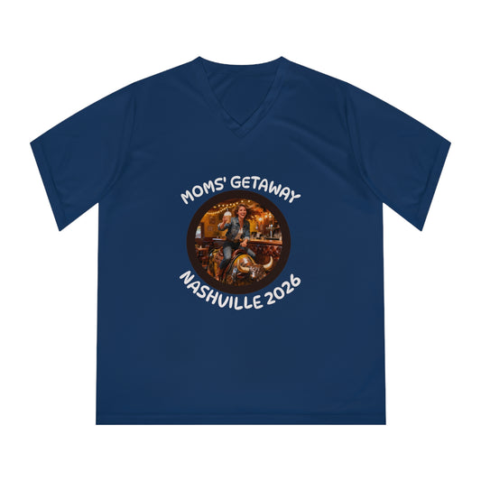 Moms' Escape to Nashville V‑Neck Tee — Fundraiser QR Support Shirt