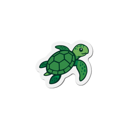 Sea Turtle Die-Cut Magnet — Cute Green Ocean Animal Refrigerator Magnet