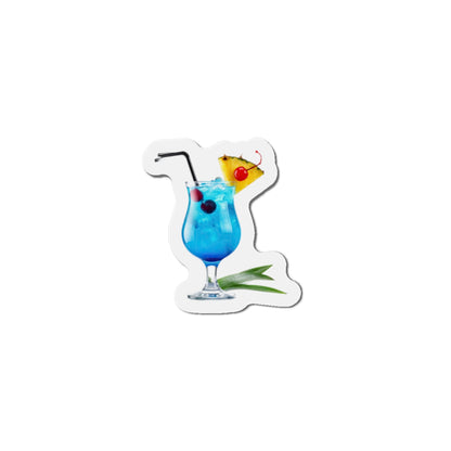 Cocktail Glass Magnet — Blue Tropical Drink Die-Cut Magnet