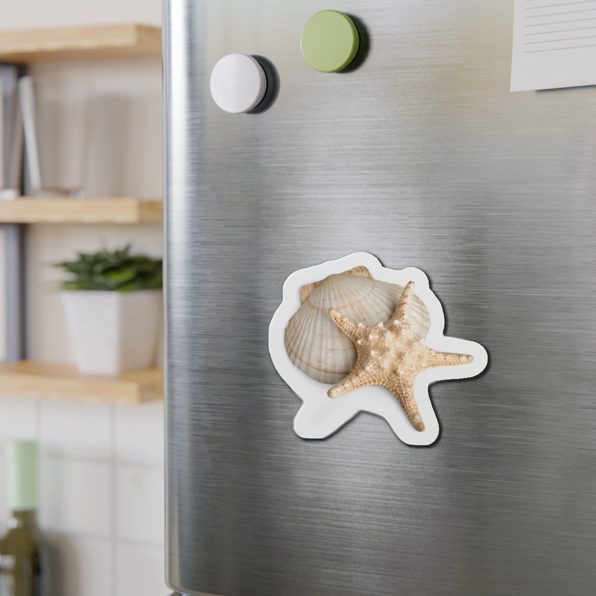Seashell Starfish Die-Cut Magnet — Beachy Coastal Decor