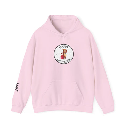 Happy Getaways Travel Hoodie — "Travel Happy" Graphic Pullover