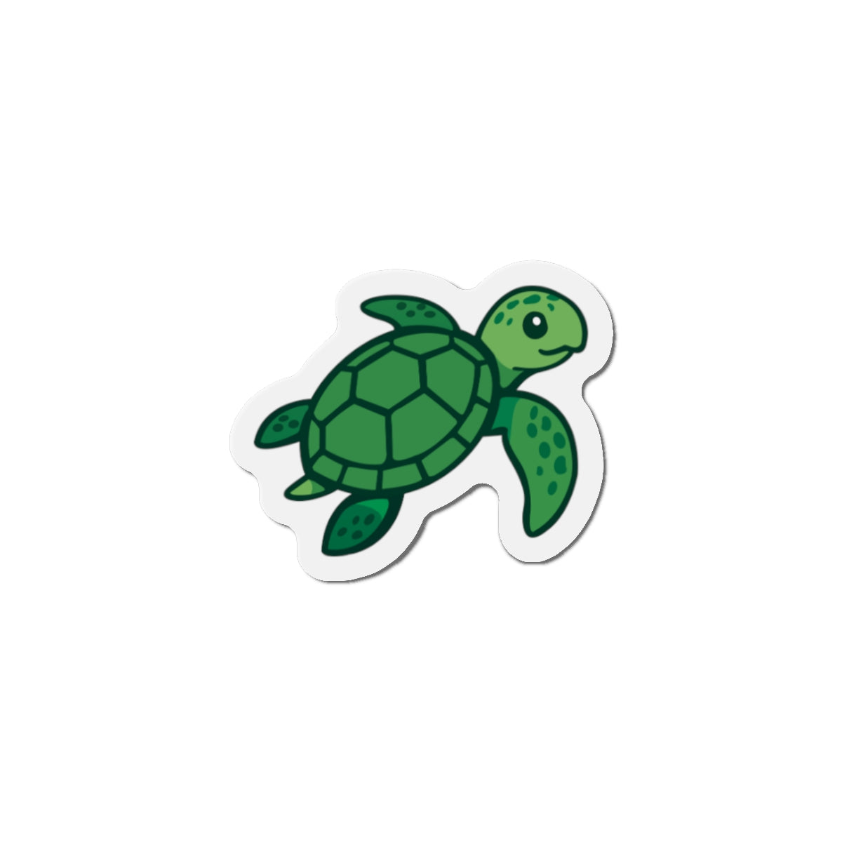 Sea Turtle Die-Cut Magnet — Cute Green Ocean Animal Refrigerator Magnet