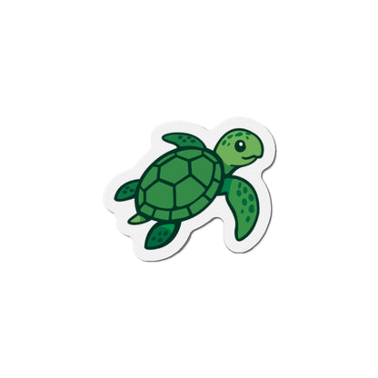 Sea Turtle Die-Cut Magnet — Cute Green Ocean Animal Refrigerator Magnet