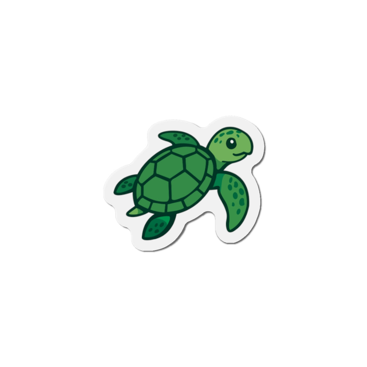 Sea Turtle Die-Cut Magnet — Cute Green Ocean Animal Refrigerator Magnet
